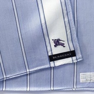 Burberry 古董手帕 藍色條紋 口袋巾 19.5 x 19.5 英吋