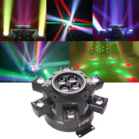 6-Arm Bee Eye Moving Head Dj Light 150W RGBW Stage Party Beam Light DMX512 Sound activated Disco Lig