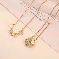 Mya 4-in-1 Wearing Lucky Four Leaf Clover Necklace for Women Love-heart Pendant