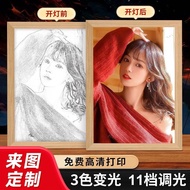 龙觇灯光画照片定制发光画diy照片床头桌面动漫小夜灯七夕礼物装饰画 来图定制 常规款充电款小号（23cm*17cm）