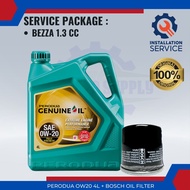 Installation Provided - Perodua 0w20 4L Engine Oil-Bosch Oil Filter 0986AF0363-BEZZA 1.3CC