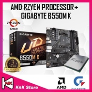 Gigabyte B550M K B550 AM4 DDR4 Motherboard +  AMD RYZEN 3 / RYZEN 5 / RYZEN 7 / RYZEN 9 CPU COMBO B5