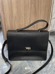 agnes b. 近全新日本黑色手提斜孭包