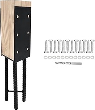 U-Shape Wet Concrete Post Holder for 4"x4" (Actual 3.5"x3.5") Lumber,Heavy Duty Post Bracket Anchor 