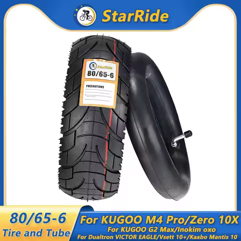 80/65-6 Tire and Inner Tube 10-Inch Scooter Tire for Kugoo M4 Pro/Zero 10X/KUKIRIN G2 Max/Inokim oxo