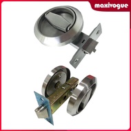 [Maxivogue] Round Knobs Ring Pulls Lock Accessories Stainless Steel Practical Outdoor Lock for Corri