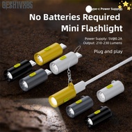 GESH1VX65 Type-C Mini Flashlight, Plug and Play with Lanyard USB C Emergency Lamp,  Portable 230 Hig