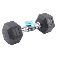 Berwyn HEXAGONAL 5 KG RUBBERISED DUMBELL / DUMBELL (Rubber Layer)