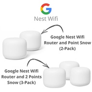 Google Nest Wifi Router and Point snow (2-Pack)/ Router and 2 Points snow (3-Pack)