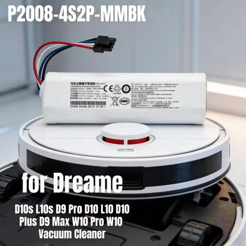 P2008-4S2P-MMBK 14.4V 6500mAh Battery Replacement for Dreame D10s L10s D9 Pro D10 L10 D10 Plus D9 Ma