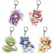 Anime Tokyo Mew Mew Keychain Cartoon Figure Momomiya Ichigo Aizawa Minto Fujiwara Zakuro Pendant Key