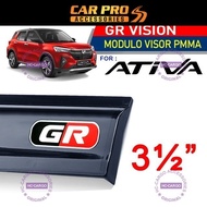 Perodua Ativa Injection Door Visor Gazoo Racing Logo 3.5" Perodua Ativa Accessories