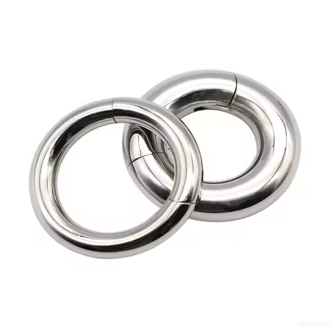 Smooth Hinged Stainless Steel Segment Hoop Ring 00G Large Size Septum Clicker BCR PA Piercing Nose R