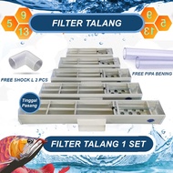 Code V85B Waterfall Gutter Filter and Pipe for Aquarium Filtration One Set Just Install