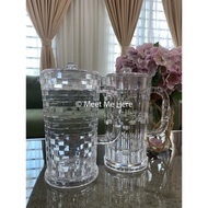 Giacomo Acrylic Jug 1.8L with 6pcs Pasabahce Glass / Jug Air / Jug with Cover / Water Jug / Clear Tu