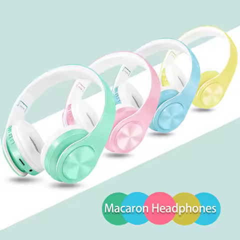 Refleshing Macaron Stereo Headset Bluetooth Earphone Headphone Wireless Handsfree Universal for Smar