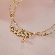 Clafel & Co - QING Women's Genuine Titanium Anklet 18K Gold Plated Anklet Jewelry