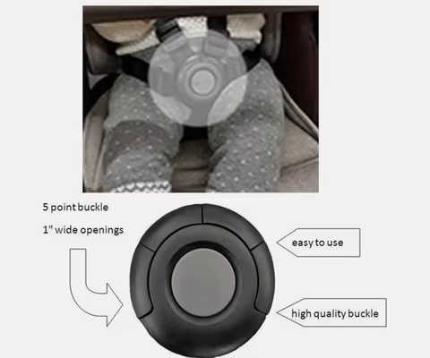 5 Point Harness Buckle For Silver Cross Wave, Balmoral Baby Pram Pioneer Puschair Wayfarer, Pop, Jet