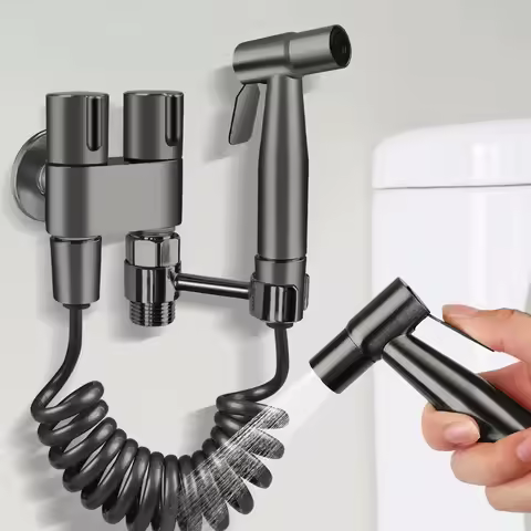 304 Stainless Steel Toilet Spray Gun Handheld Toilet Bidet Sprayer Bidet Double Outlet Bidet Toilet