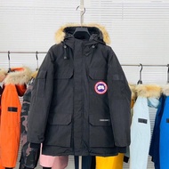Winter big goose down jaet Canada 08 expedition MENS AND WOMENS mid-length coat fleece-lined thiened