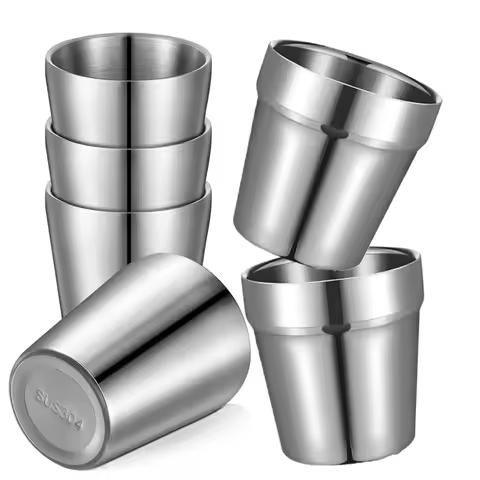 Metal Drinking Cups Stainless Steel304 Cup 6oz 10oz Outdoor Hiking Gear Stackable Cup Camping Cup Co