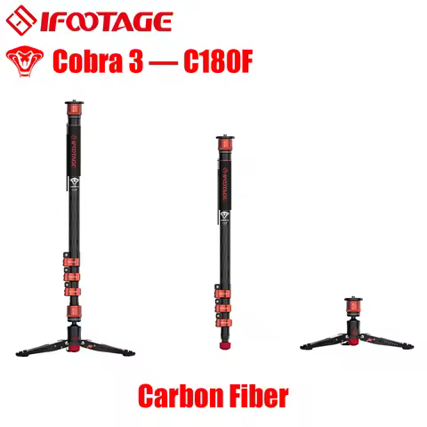 IFOOTAGE Camera Monopod Cobra 3 C180F, 71" Carbon Fiber Monopod for DSLR Cameras Canon Nikon Sony Vi