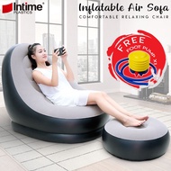 INTIME YT-125 Premium Inflatable Ultra Lounge Relaxing Air Sofa Seat Chair With Small Foot Rest Loun
