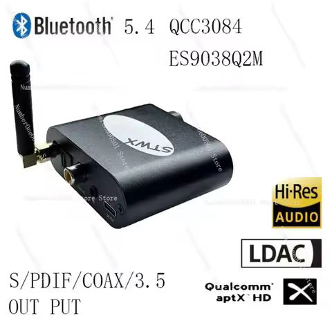 Bluetooth 5.4 QCC5181/QCC3084 LHDC LDAC 96K ES9038Q2M Fiber Coaxial