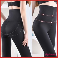 【Agilemind】Invisible High Waist Elastic 9-point Pant Three Breasted Sports Corset Barbie Leggings Bu