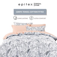 Epitex (w/o Quilt Cover) 1200TC Hybrid Botanic Silk Bedsheet | Tencel Cotton Fitted Sheet