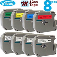 Vileed 8 Pack Multicolor 12Mm M Tape For Brother P-Touch Labeler M-K231 3Pcs + M-K131 M-K431 M-K531 