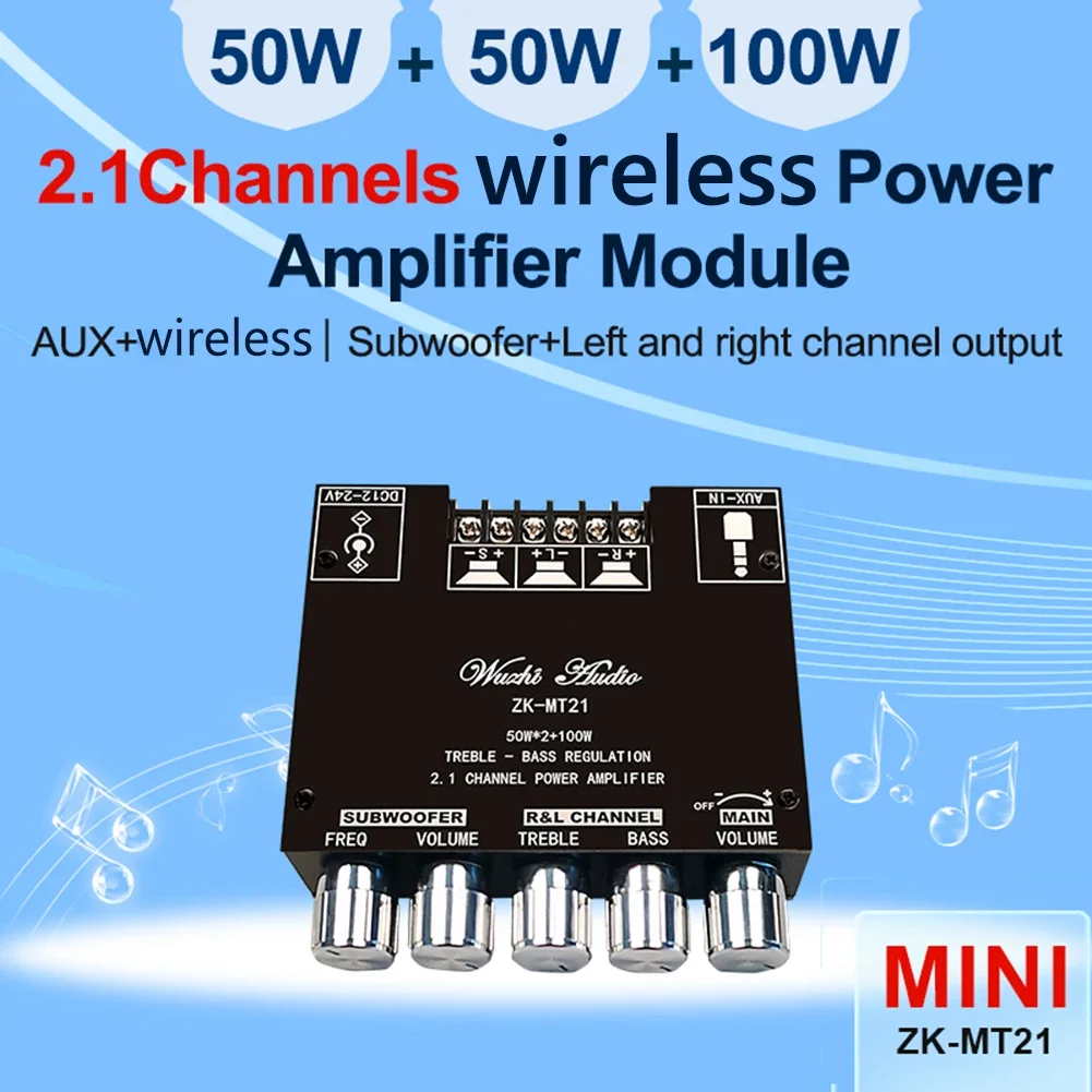 ZK-MT21 Subwoofer Digital Power Amplifier Board 2.1 Channel Stereo Amp Module