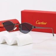 202 new Cartier personalized hexagonal sunglasses, retro metal frame sunshades, versatile light luxu