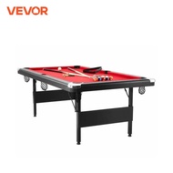 VEVOR 6.3/7 ft Billiards Table Pool Table Portable Foldable Space-Saving Billiard Table Set Includes