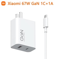 Xiaomi Mi 67W 1C Gan 1A ชาร์จเร็วอัจฉริยะเครื่องชาร์จติดผนังพลังงานสูง USB-A USB-C สำหรับโทรศัพท์แท็บเล็ต/ แล็ปท็อป/นาฬิกา