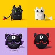Casing For Airpod 1 2 3 Pro Pro 2 Earphone Case Black and red dog head, black dragon and white drago
