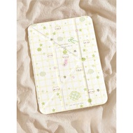 P Plaid Star Four-leaf Clover ipad11 Generation Tablet Protective Case air7/6 with Pen Slot ipad10 G