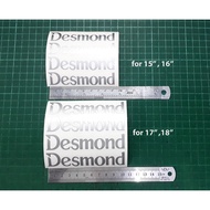Desmond rim sticker - Regamaster EVO II