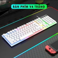 Bàn phím máy tính gaming có dây SIDOTECH V4 giả cơ đèn led rgb cầu vồng chống nước full 104 key comb
