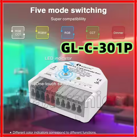 GL-C-301P/GL-RC-006Z ZigBee3.0 PRO+Mini 5 in 1 LED Strip Controller APP Voice Control for Dimmer RGB