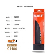 CST C1406 700x25C Road Bicycle Tire 25-622 60TPI 700C Bike Tyre DUAL Double Rubber 60 TPI CZAR 120 P