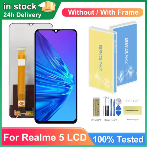 6.5" For Oppo Realme 5 LCD Display Touch Screen Digitizer Assembly Replacement RMX1911, RMX1919, RMX