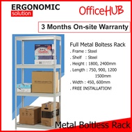OFFICEHUB 4-Tier 5-Tier Boltless Rack Metal Storage Rack for HDB Bomb Shelter Store Room FREE Delivery and Installation