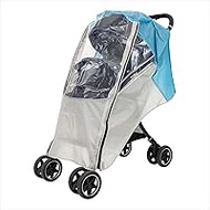 Ogawa Innovator 18492 Baby Stroller Rain Cover, Light Blue x Beige, Compatible with A-Type B Buggy Type, Super Water Repellent, Storage Bag Included, Reflective Tape, Rain &amp; Wind, Snow, Dust, Pollen
