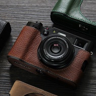 กระเป๋าใส่กล้อง Leica M9 หนังแท้ กระเป๋าใส่กล้องแบบครอบครึ่งตัวพร้อมด้ามจับสำหรับกล้อง Fuji X100VI ร