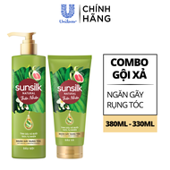 Combo Gội xả Sunsilk Thiên Nhiên Ngăn Gãy Rụng Tóc và Dưỡng Phục Hồi 380ml + 330ml