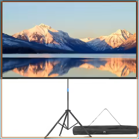80" Portable Projector Screen with Stand, 1.2 Gain Fiberglass, 16:9 Outdoor Indoor Movie Screen with
