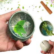 Pottery Herb Stripper Bowl, kecil buatan tangan seramik herba Stripper, seramik herba Grinder Pill C