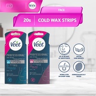 Veet Hair Removal Facial Wax Strip Normal/Sensitive 20s (Cold Strips for Face Upper lip Cheeks & Chi