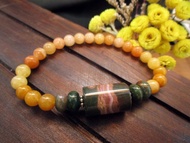 手鍊 珠串設計 海洋碧玉+925銀+印度玉+黃玉